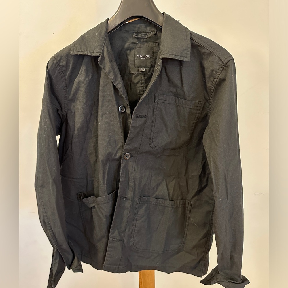 Brave Soul Light Chore Coat Black